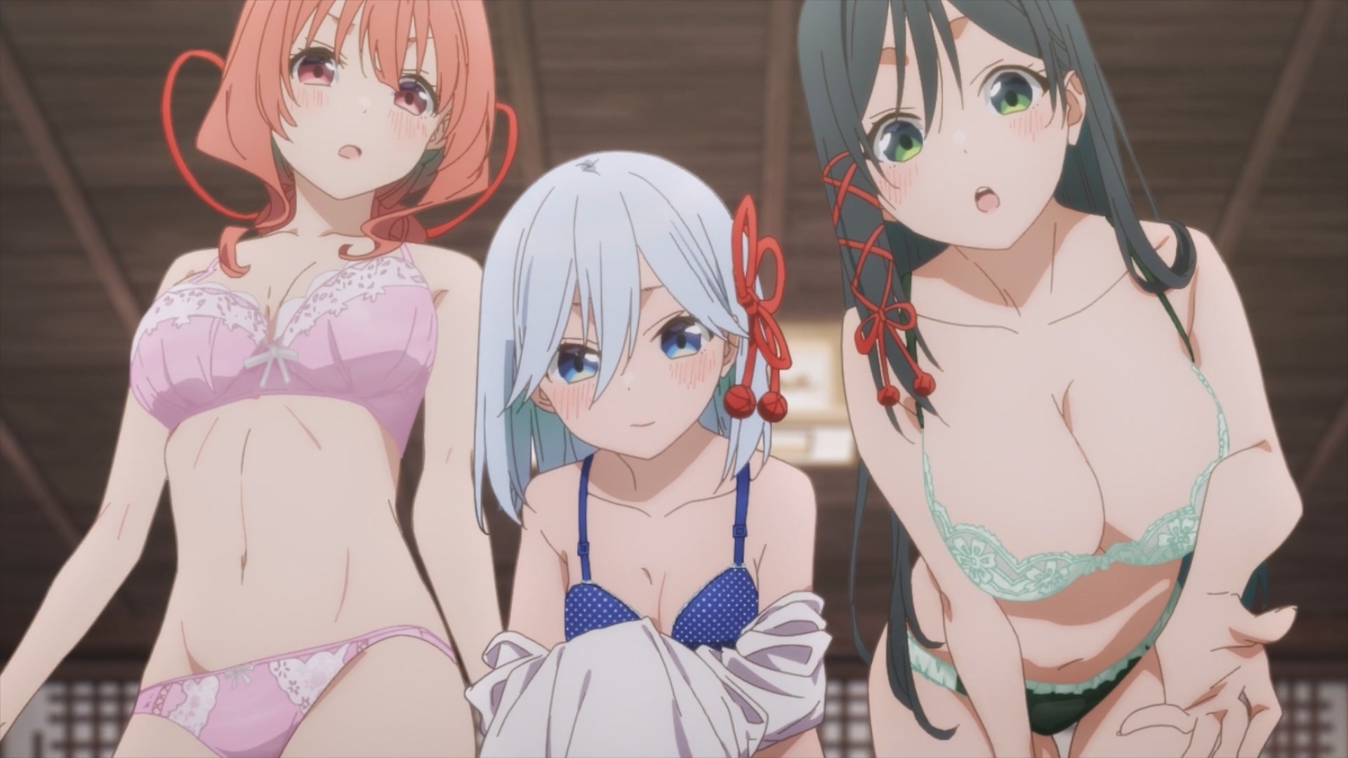 甘神夕奈(cv:本渡枫)、甘神朝姫(cv:若山诗音)、甘神夜重(cv:上坂すみれ),初次见面。 image